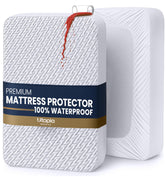 Utopia Bedding vista frontal del protector Queen mostrando ajuste y acabado