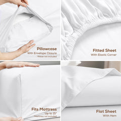 Utopia Bedding detalle de la funda de almohada con costuras que asegura ajuste y acabado
