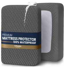 Utopia Bedding protector frontal gris mostrando ajuste perfecto y protección