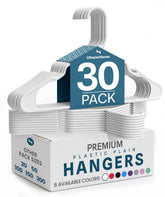 Utopia Home vista frontal del pack de 30 perchas blanco para ordenar armarios
