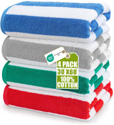 Utopia Towels vista frontal del pack mostrando las cuatro toallas y diseño práctico
