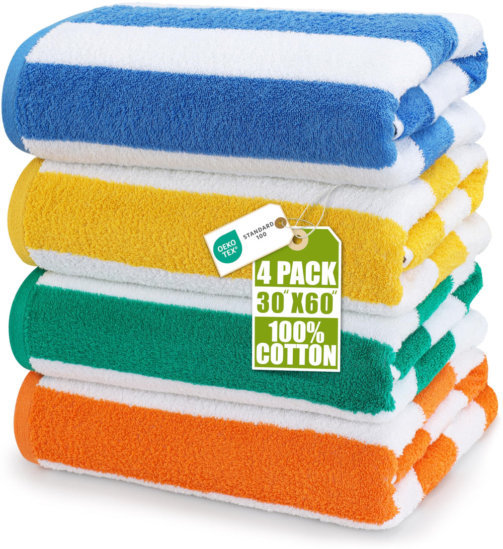 Utopia Towels paquete frontal mostrando cuatro toallas y variedad de colores