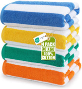 Utopia Towels paquete frontal mostrando cuatro toallas y variedad de colores