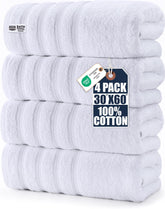 Utopia Towels vista frontal del pack mostrando color blanco y aspecto suave