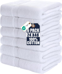 Utopia Towels vista frontal del paquete, toallas blancas lista para uso