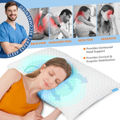 Almohadas UYWO en cama decorada mostrando confort y control de temperatura