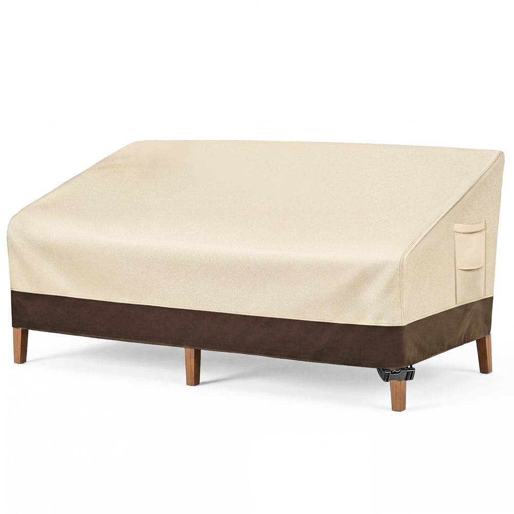 Vailge front view of packaged 3-seater cover showing model and protection benefits