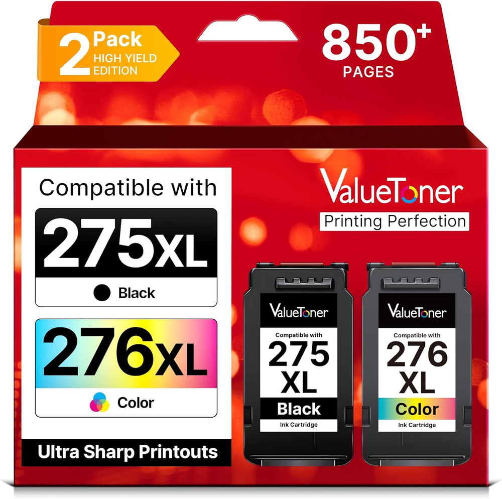 Valuetoner embalaje frontal mostrando pack de cartuchos y compatibilidad