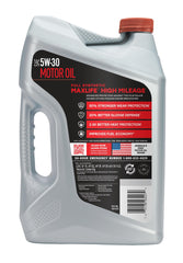 Detalle de etiqueta Valvoline MaxLife indicando especificaciones y beneficios