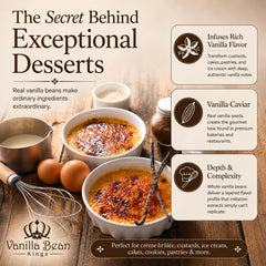 Vanilla Bean Kings vainas envasadas al vacío para conservar frescura
