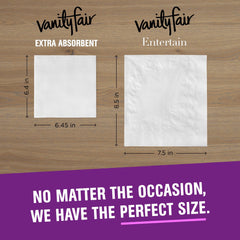 Vanity Fair servilleta doblada en mano cómoda y resistente