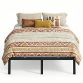 VASAGLE vista frontal de la cama metálica mostrando solidez y diseño