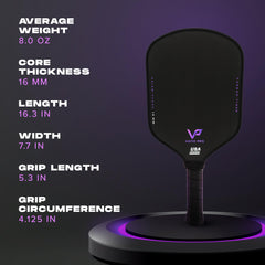 Vatic Pro detalle de textura superficial de carbono T700 para mejor spin