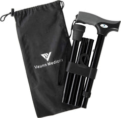 Vaunn cane front view showing compact travel-friendly design
