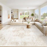 VECARF alfombra vista frontal beige que aporta calidez al salón