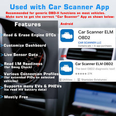 Veepeak OBDCheck BLE detalle del conector OBD-II para instalación rápida