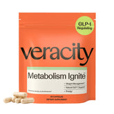 VERACITY SELFCARE botella frontal del producto que muestra diseño y beneficio saciedad