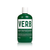 VERB botella frontal del champú densificante mostrando etiqueta y beneficios