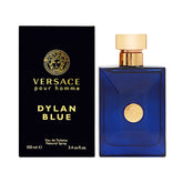 Versace Dylan Blue frasco frontal mostrando diseño y presencia elegante