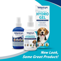 Vetericyn gel en spray aplicado en pata de perro, limpieza y alivio rápido