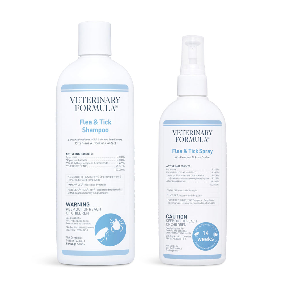 Veterinary Formula vista frontal del pack mostrando botellas y tamaños beneficios prácticos