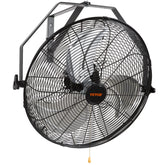 VEVOR front view of 18-inch wall fan showing metal guard and airflow, highlighting durable design