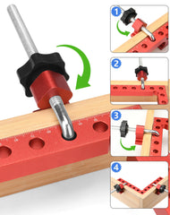 VEXTHYX en uso sujetando un marco de madera para montaje estable