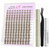 VEYESBEAUTY frontal del paquete mostrando kit Manga Brown y beneficio de uso rápido