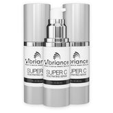 Vibriance Super C frente del empaque mostrando diseño y beneficio hidratante