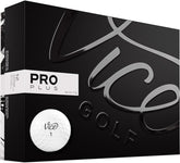 Vice Golf pelota Pro Plus frontal con logo y visibilidad clara