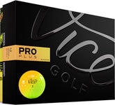 Vice Golf pelota frontal mostrando degradado amarillo a naranja y fácil localización
