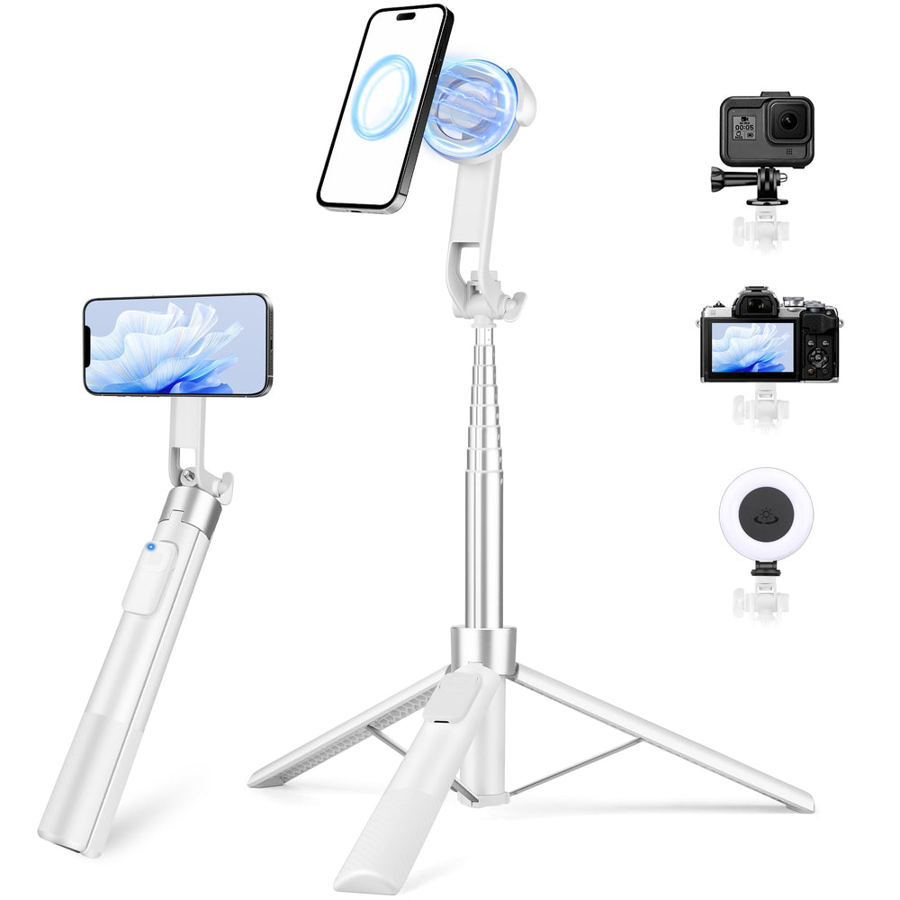 Victiv front view showing tripod folded for easy travel and storage benefit