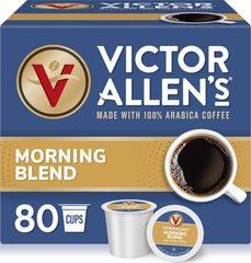 Victor Allen's Coffee envase delantero mostrando 80 cápsulas y conveniencia inmediata