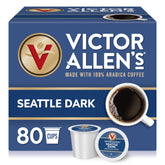 Victor Allen's vista frontal de la caja mostrando 80 cápsulas y conveniencia