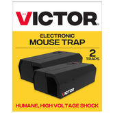 Victor front view packaging showing two traps and quick setup benefit