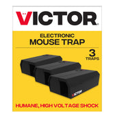 Victor vista frontal del pack de 3 para control rápido de ratones