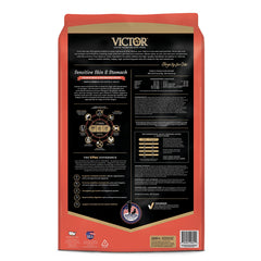 VICTOR salmón y arroz integral como ingredientes principales que aportan proteína y fibra