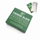 Vikings Blade envase frontal con 50 hojas muestra calidad y ahorro