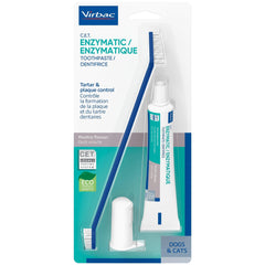 Virbac C.E.T. kit frente mostrando componentes para higiene oral
