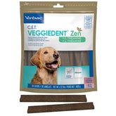 Virbac Veggiedent Fr3sh & Zen empaque frontal mostrando bolsa y marca — confianza de marca