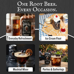 Virgil's root beer float sobre helado destacando combinación clásica