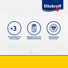 Vitakraft primer plano de textura crujiente, estimula masticación natural