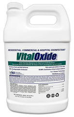 Vital Oxide botella frontal 1 galón mostrando formato y facilidad de almacenamiento