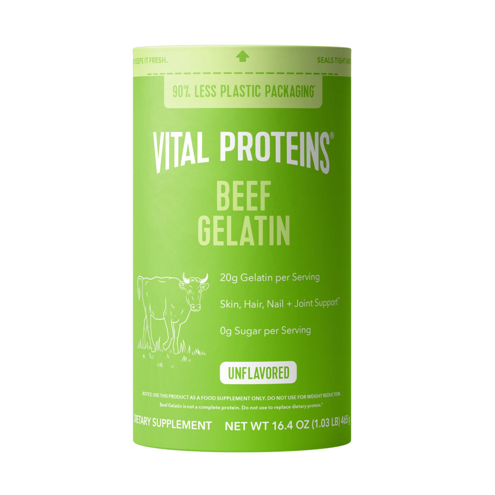 Vital Proteins frasco frontal mostrando diseño y tamaño del envase — confianza visual