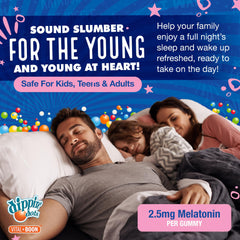 Vital+Boon gomitas en mesita junto a cama ilustra uso nocturno relajante
