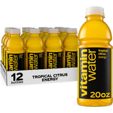 vitaminwater botella frontal tropical citrus mostrando etiqueta y atractivo visual