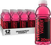 vitaminwater frontal del pack de 12 mostrando sabor dragonfruit y conveniencia