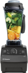 Vitamix 5200 frontal en negro mostrando diseño profesional y estabilidad