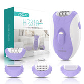 VOGOE epilator HR310 frontal mostrando diseño ergonómico y beneficio portabilidad