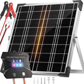 Voltset front view of 20W panel showing slim profile and mounting holes for easy install